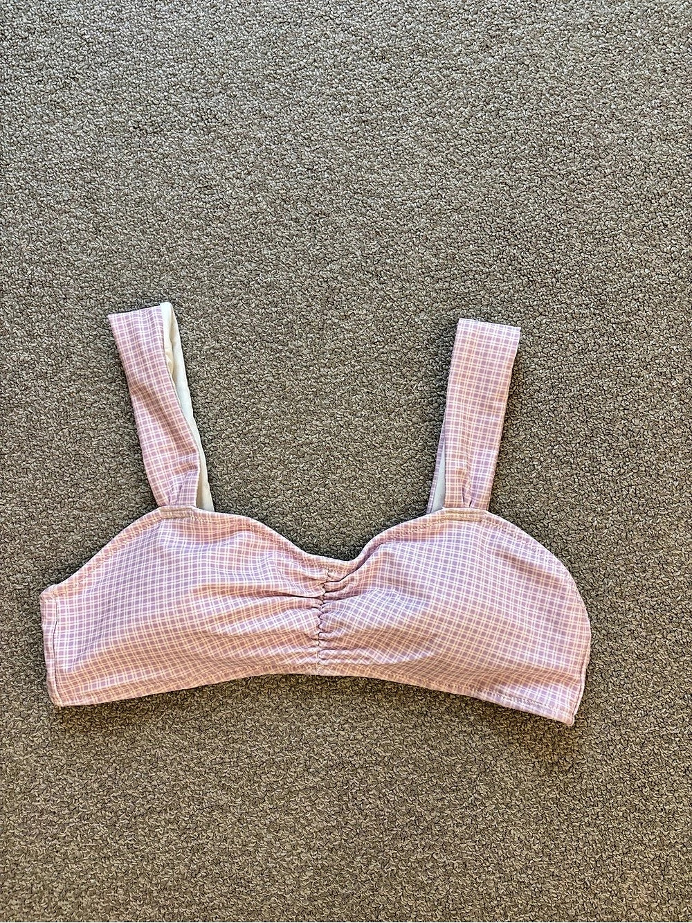 Pink Checkered Bikini Top Like New